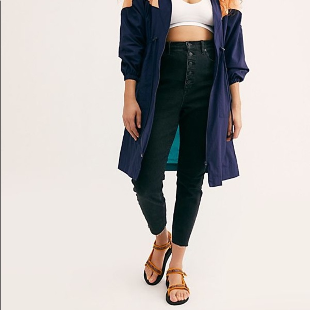 FREE PEOPLE Crvy Mardi High Rise Skinny NWT 29 Blk - Picture 2 of 12